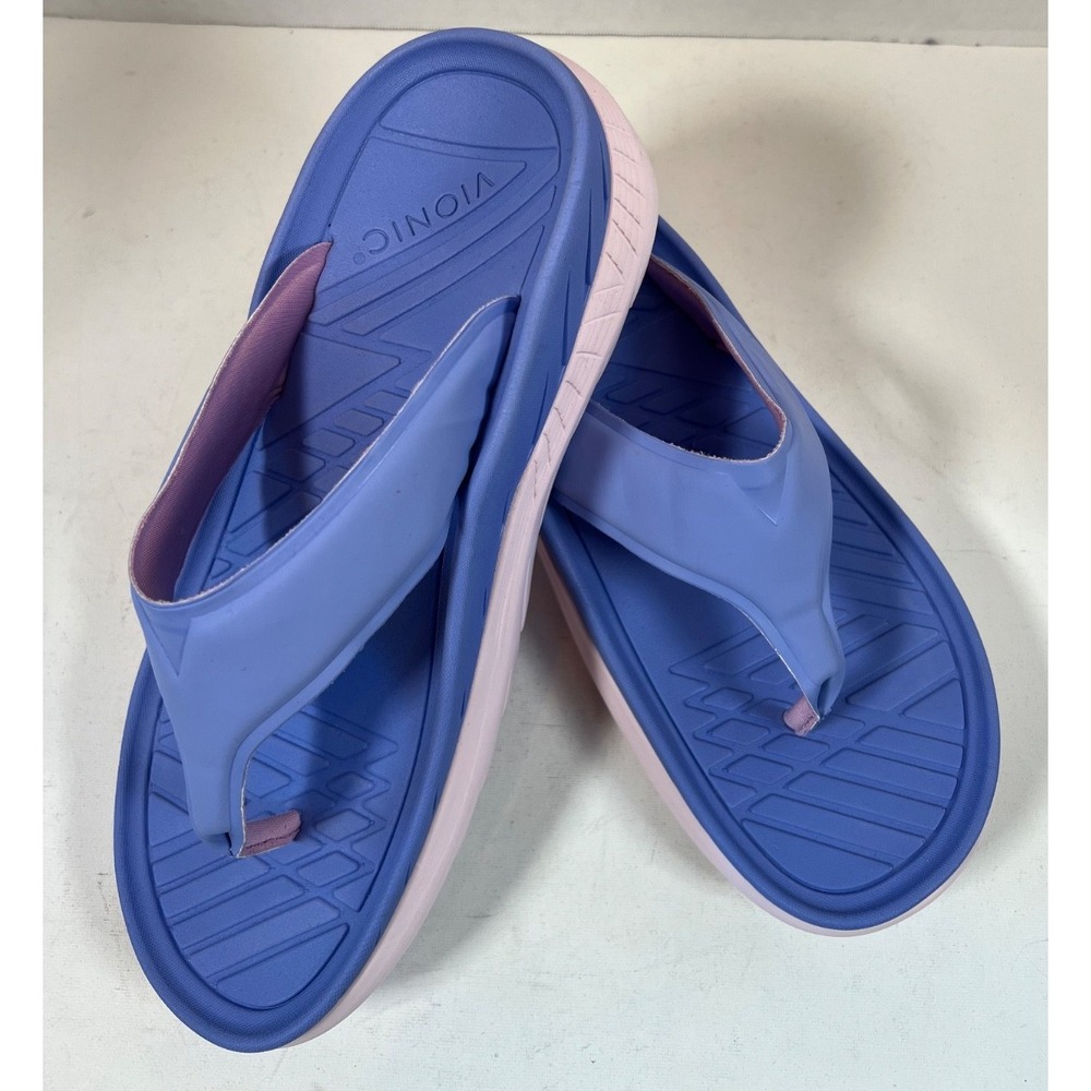 Vionic Sandals Unisex Size M9.5 W11 Purple Restore Thong Recovery Orthotic Shoes - Picture 5 of 6